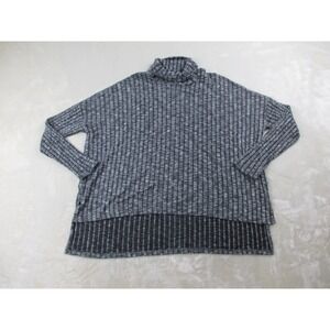 American Eagle Shirt Womens Large Gray Turtleneck Ribbed Long Sleeve Made In USA